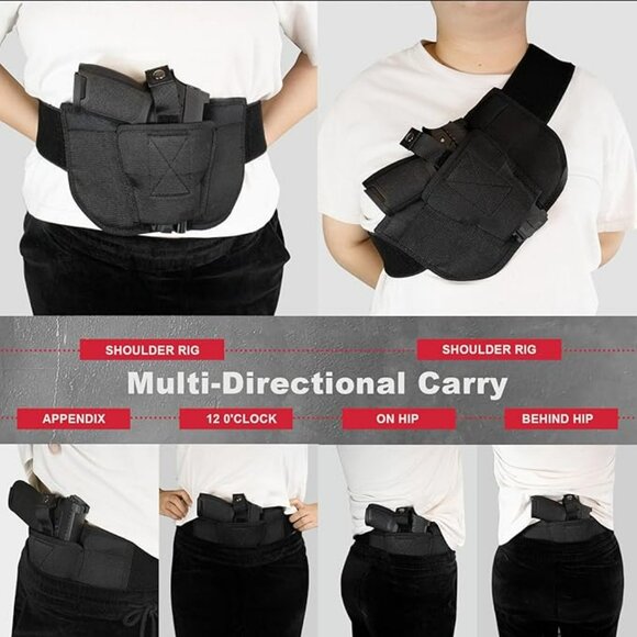 NEW Belly Band Gun Holster Double Mag Pouch for Most Pistols and Revolvers - Picture 3 of 7